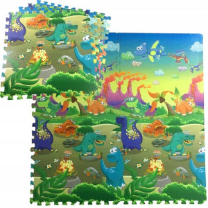 Mata Piankowa Puzzle 120x120 Dinozaury Dywan Eva