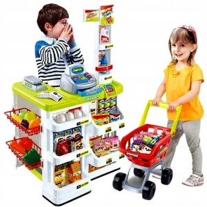 Supermarket Sklep Stragan Dla Dzieci Kasa + Koszyk