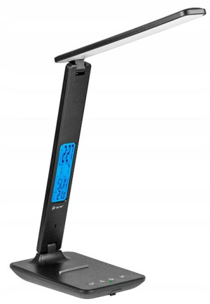 Lampka biurkowa TRACER NOIR LCD diody LED zegar