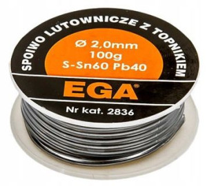 Cyna Spoiwo Lutownicze Z Topnikiem Fi 2,0mm 100g