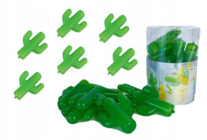 Kostki lodu PLASTIKOWE WIELORAZOWE 10szt KAKTUSY