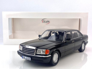 Mercedes-Benz 560 SEL S-class (W126) year 1985 black iScale 1:18