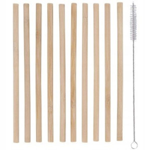 10x Słomki Bambusowe Wielorazowe Eko Bamboo Grube