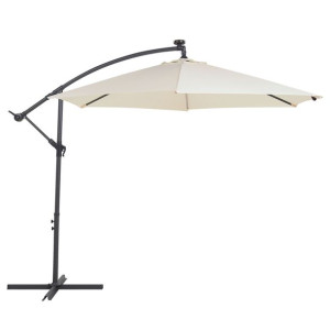 Parasol ogrodowy LED ⌀ 285 cm beżowy CORVAL