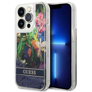 Etui Guess GUHCP14LLFLSB Apple iPhone 14 Pro niebieski/blue hardcase Flower