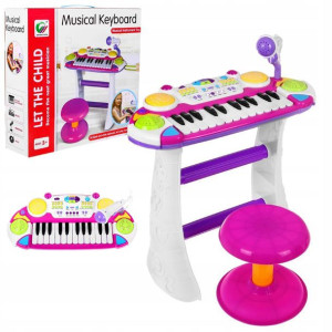 Keyboard Dla Dzieci Organy Mikrofon Pianino Stołek