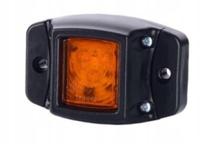 Lampka obrysowa 3x LED 12V 24V POMARAŃCZ +SOCZEWKA