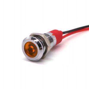 Lampka kontrolna deski rozdzielczej LED 12mm ORANG