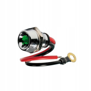 Lampka kontrolna LED chrom 12V 24V 15A Zielona