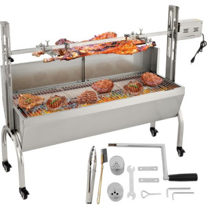 Grill do pieczenia z rożnem ze ścianką boczną do 60 kg
