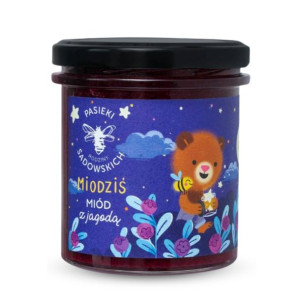 Miodziś wielokwiatowy z jagodą 430g Pasieki Rodziny Sadowskich