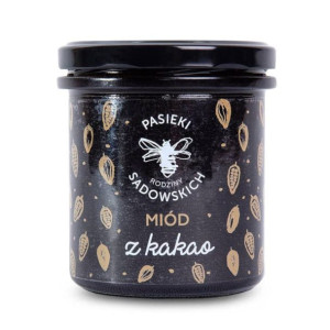 Miód naturalny wielokwiatowy z kakao 430g Pasieki Rodziny Sadowskich