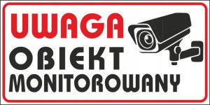 OBIEKT MONITOROWANY Tabliczka PCV ZNAK 20x10 cm