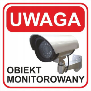 Tabliczka PCV ZNAK OBIEKT MONITOROWANY 20x20