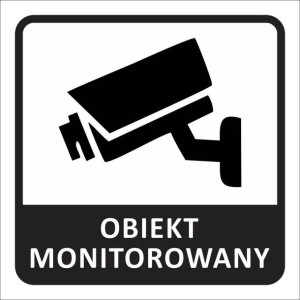 Tabliczka PCV ZNAK OBIEKT MONITOROWANY 20x20