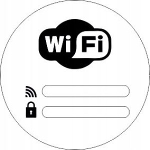 Naklejka Free WiFi biała 18cm
