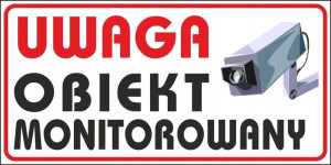 Naklejka Obiekt Monitorowany Znak 40x20 Cm