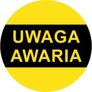 Naklejka Uwaga Awaria 12cm