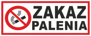 NAKLEJKA ZNAK Zakaz Palenia 12x5cm