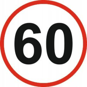 OGRANICZENIE PRĘDKOŚCI Naklejka 60 km/h znak 12 cm