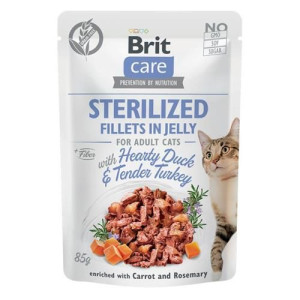 Brit Care Cat FJ Sterilized Duck & Turkey  Galaretka 85g Saszetka