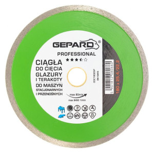 Tarcza diamentowa ciągła 180 fi 22/25,4 PROFESSIONAL GEPARD
