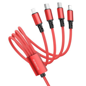Borofone Kabel BX72 4 w 1 USB na 2xTyp C, micro USB, Lightning 2A 1 metr cz