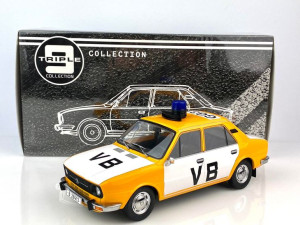 1976 skoda 105l czechoslovakia police vb, orange/w Triple9 1:18