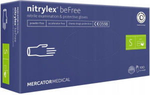 Rękawice nitrylowe nitrylex beFree S 100 s.