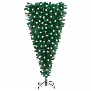 Odwrócona, sztuczna choinka z lampkami LED, zielona, 180 cm