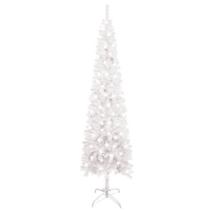 Smukła choinka z lampkami LED, biała, 180 cm