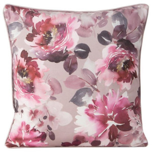 Poszewka dekoracyjna w kwiaty VELVET64 45X45 pudrowo różowa