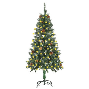 Sztuczna choinka z lampkami LED i szyszkami sosnowymi, 150 cm