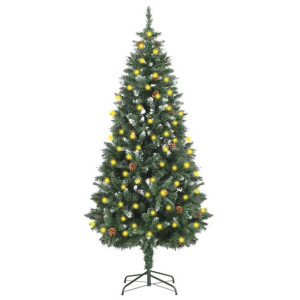 Sztuczna choinka z lampkami LED i szyszkami sosnowymi, 180 cm