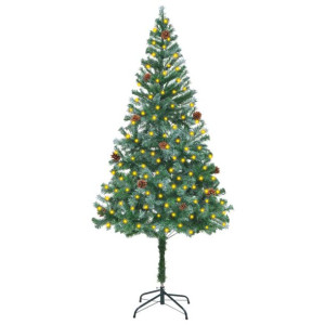 Sztuczna choinka z lampkami LED i szyszkami, 180 cm