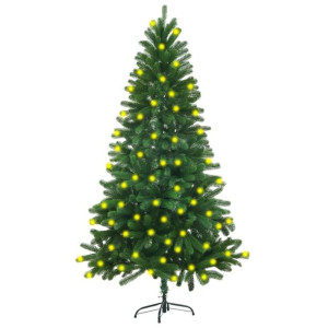 Sztuczna choinka z lampkami LED, 150 cm, zielona