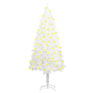 Sztuczna choinka z lampkami LED, biała, 120 cm