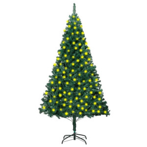 Sztuczna choinka z lampkami LED, grube gałązki, zielona, 210 cm