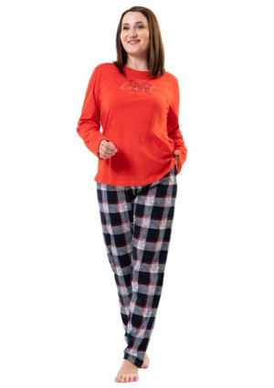 Piżama Damska Vienetta bawełniana +Size 4XL długa