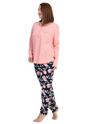 Piżama Damska Vienetta bawełniana +Size 4XL długa