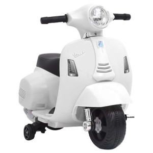 Zabawkowy motocykl elektryczny Vespa GTS300, biały