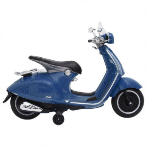 Zabawkowy motocykl elektryczny Vespa GTS300, niebieski