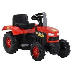 Traktor dziecięcy z pedałami, czerwono-czarny