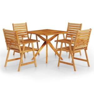 5-cz. zestaw mebli ogrodowych, lite drewno akacjowe