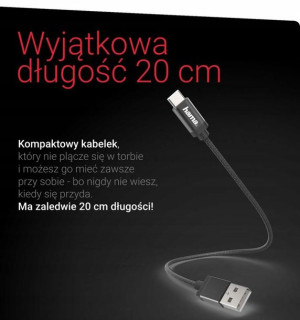Kabel USB - microUSB typ B Hama 0,2 m