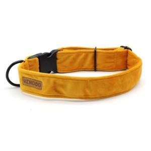 Kendog Obroża Velvet Rozmiar M 4 cm Żółta