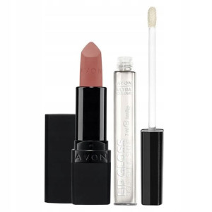 Avon Matowa Szminka Nude Suede + Błyszczyk