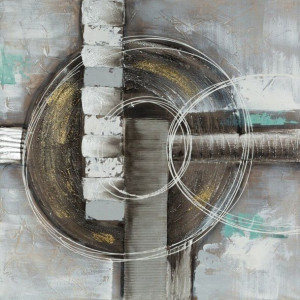 Obraz ręcznie malowany na płótnie ABSTRACTION 80X80 beżowy