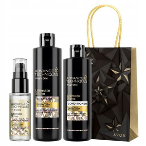 Avon Zestaw Do Włosów Połysk 3 Sztuki + Torebka