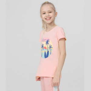 T-shirt 4f Hjl22-jtsd008 56s - Różowy; 140 Cm